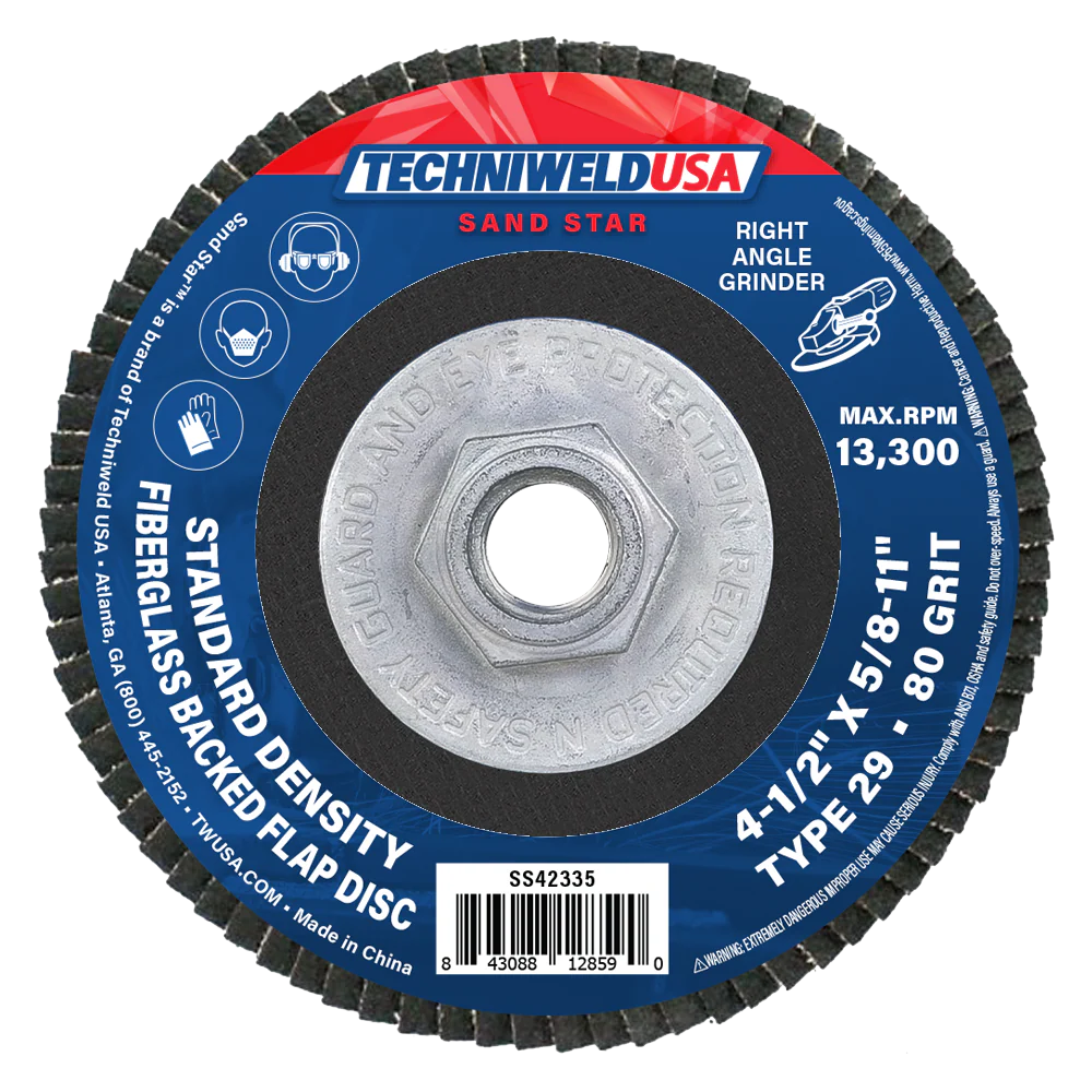 4-1/2 X 5/8-11 Flap Disc Type 29 - 80 Grit