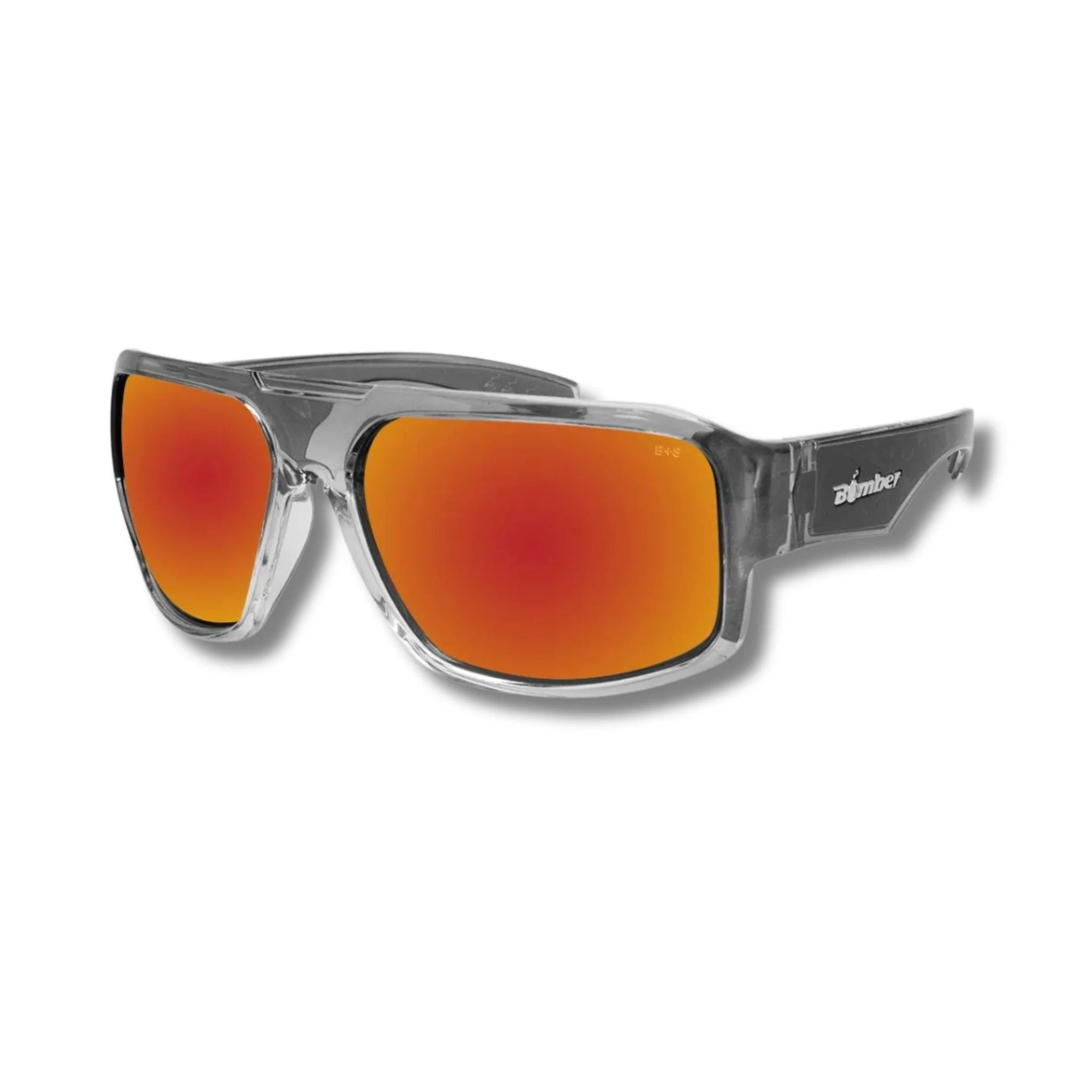 Bomber Eyewear - MEGA SAFETY Red Mirror Crystal
