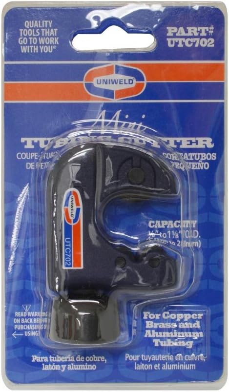 Uniweld UTC702 Premium Tubing Cutter Cuts 1/8 Inch to 1-1/8 Inch O.D. Copper, Brass, and Aluminum Tubing